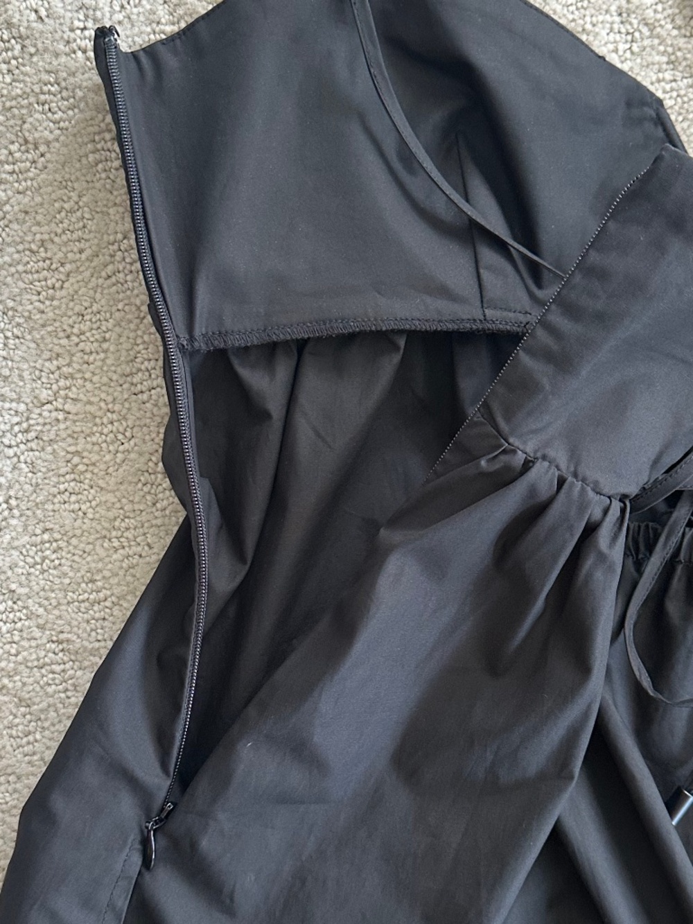Susana Monaco Cotton Poplin Lace-Up Babydoll Mini Dress Black XL Lightweight NWT - Picture 12 of 16